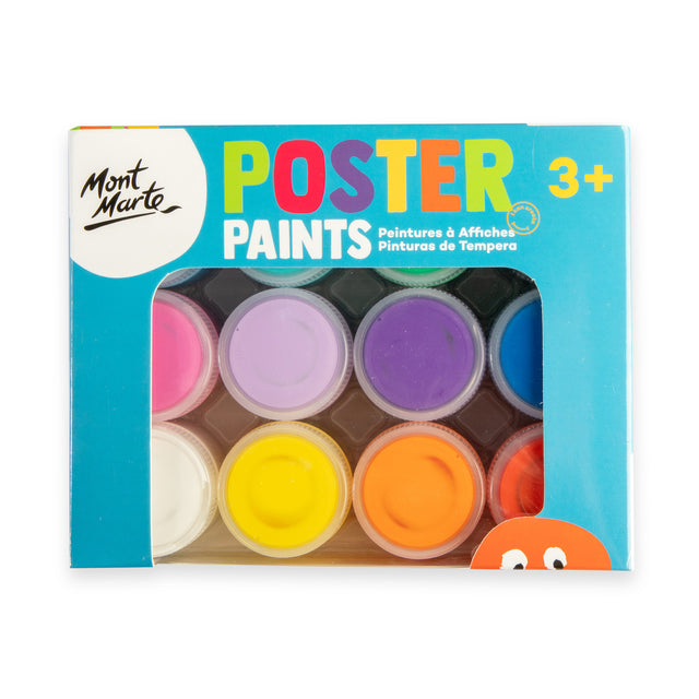 Poster Paint Kit for Kids - 12 Piece - Mont Marte