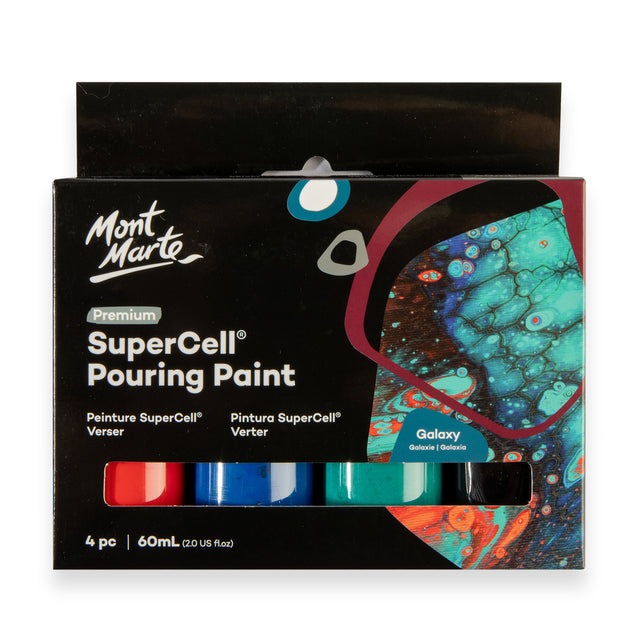 4 Pack Pouring Paint 60ml - Galaxy - Mont Marte