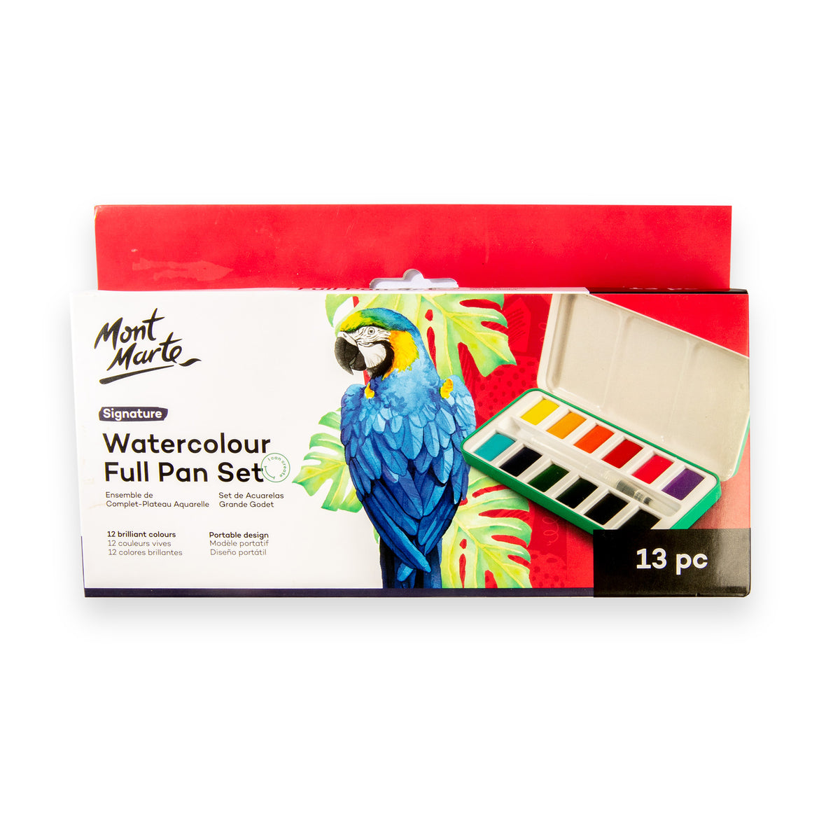 13 Piece Watercolour Full Pan Set in Tin Case - Mont Marte