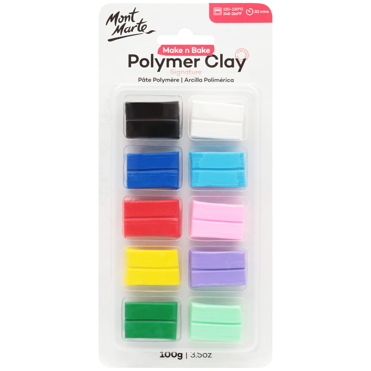 10 Pack Make n Bake Polymer Clay Signature - 100g Assorted - Mont Marte
