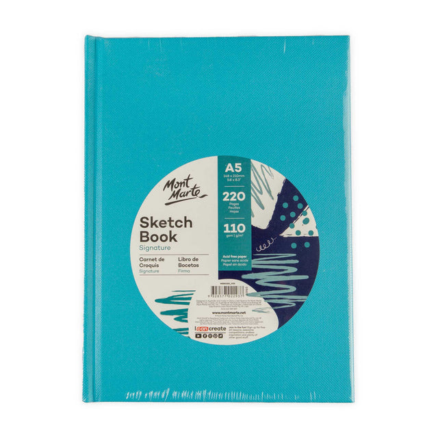 220 Page A5 Hard Cover Sketch Book - Assorted - Mont Marte