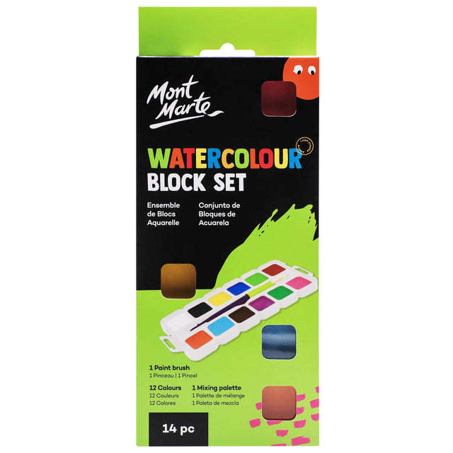 14 Piece Watercolour Block Set - Mont Marte