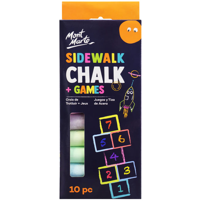 10 Pack Sidewalk Chalk - Assorted - Mont Marte