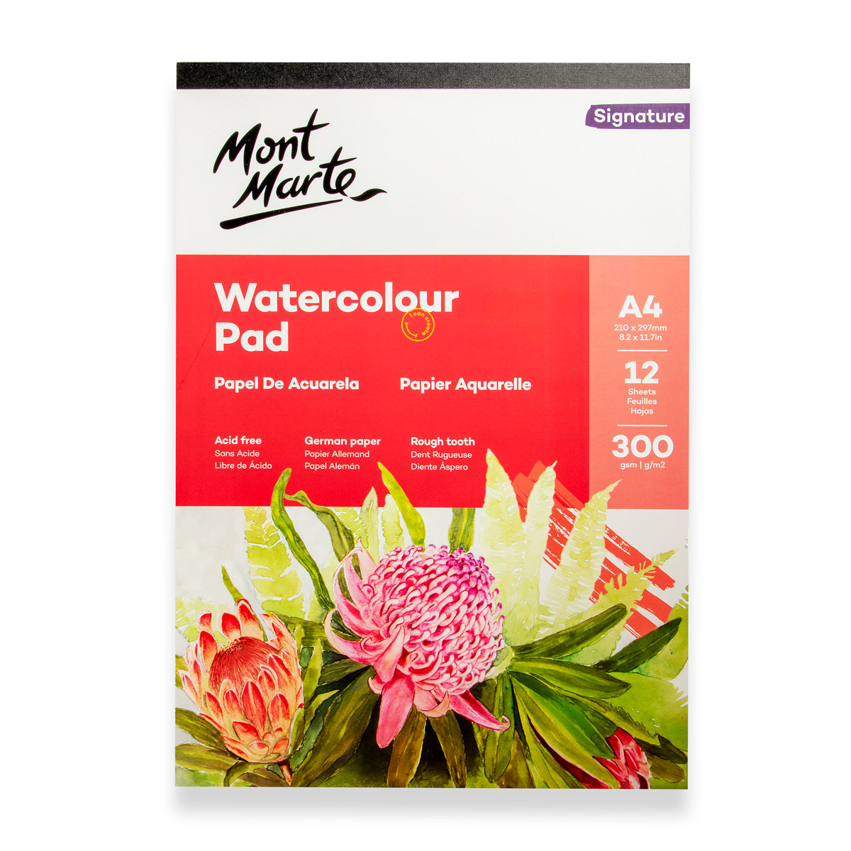 Mont Marte Signature Watercolour Pad A4 12 Sheet 300gsm - Mont Marte