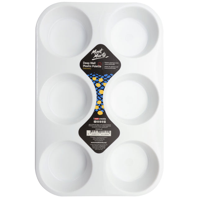 6 Well Deep Well Plastic Palette - Mont Marte