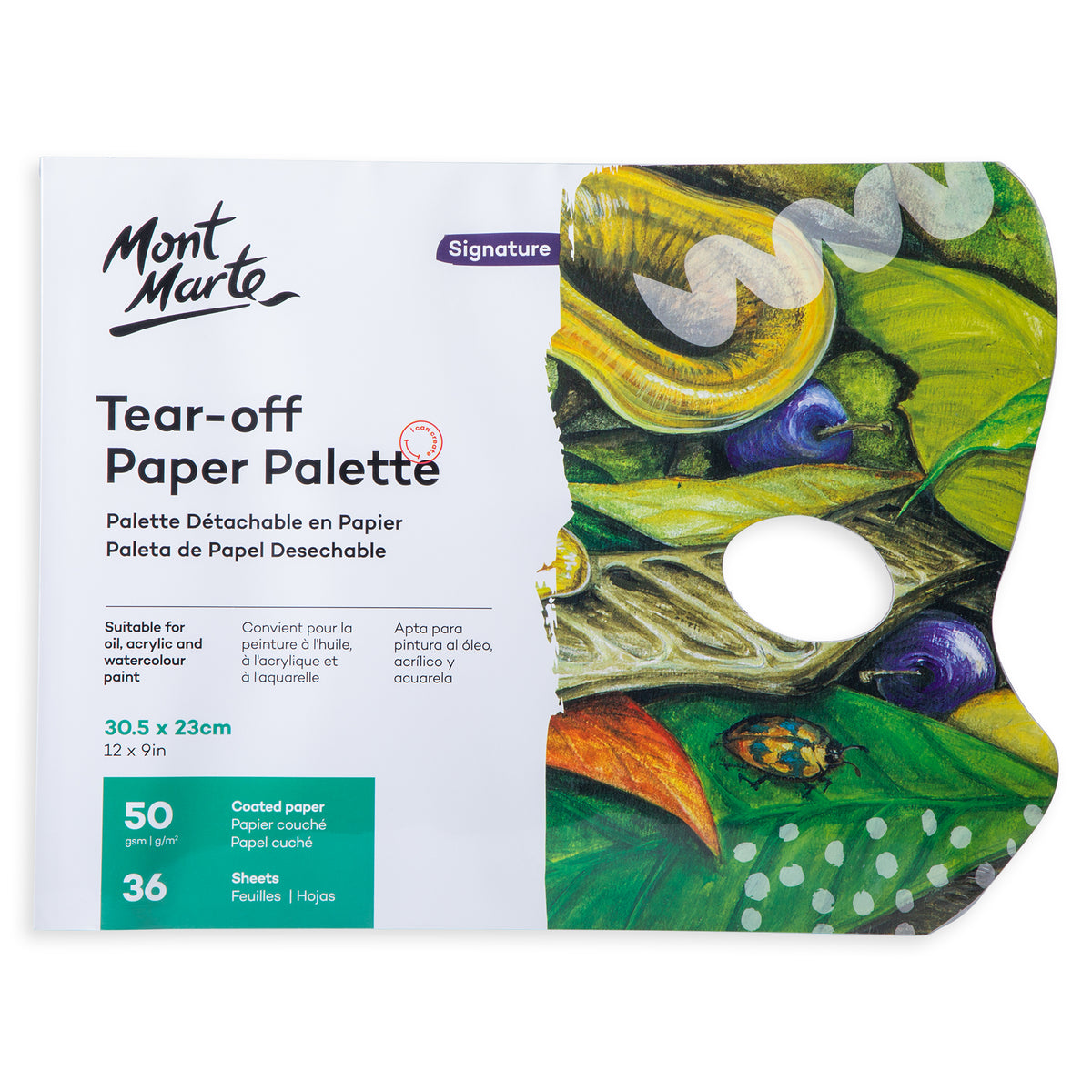 36 Sheet Tear-off Paper Palette 50gsm - Mont Marte
