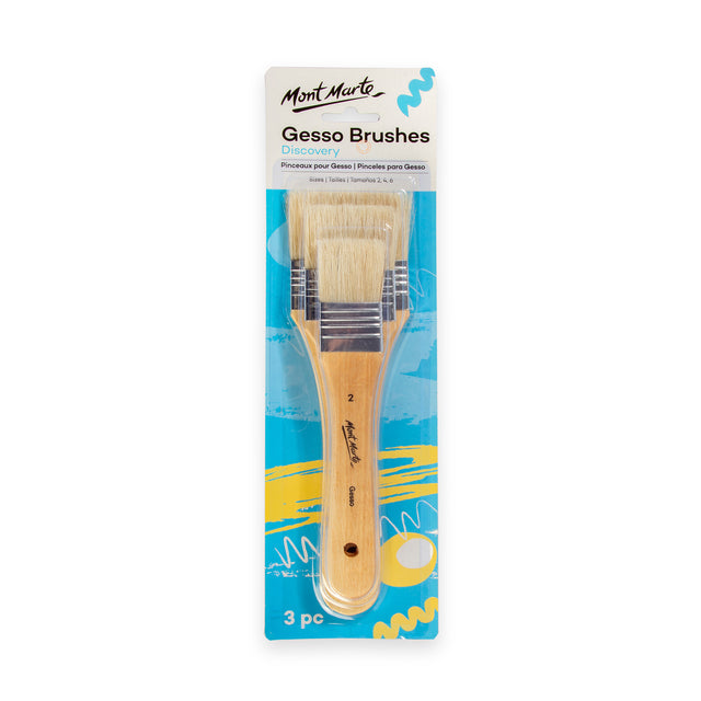 3 Pack Gesso Brushes Discovery Set - Assorted Sizes - Mont Marte
