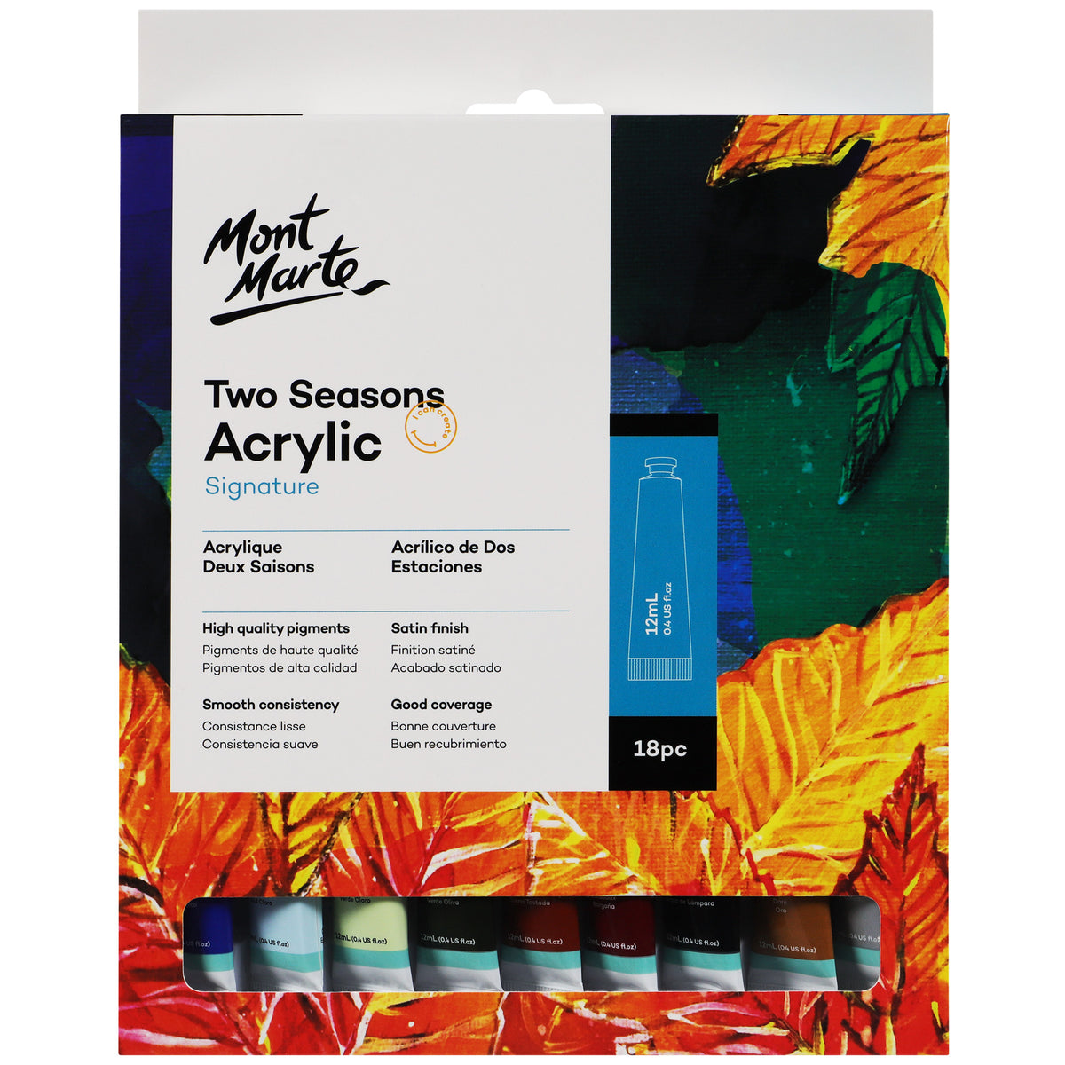 Mont Marte Two Seasons Acrylic Paint Set 18 x 12ml - Assorted - Mont Marte
