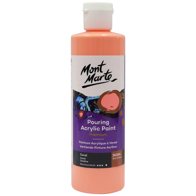 Pouring Acrylic Paint 240ml - Coral - Mont Marte