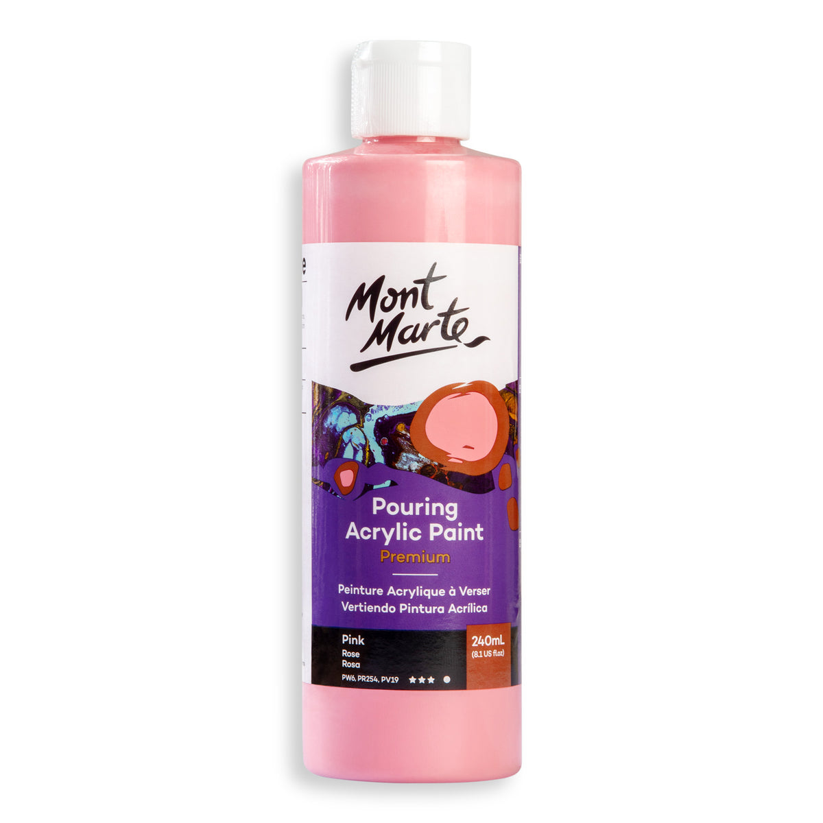 Pouring Acrylic Paint 240ml - Pink - Mont Marte