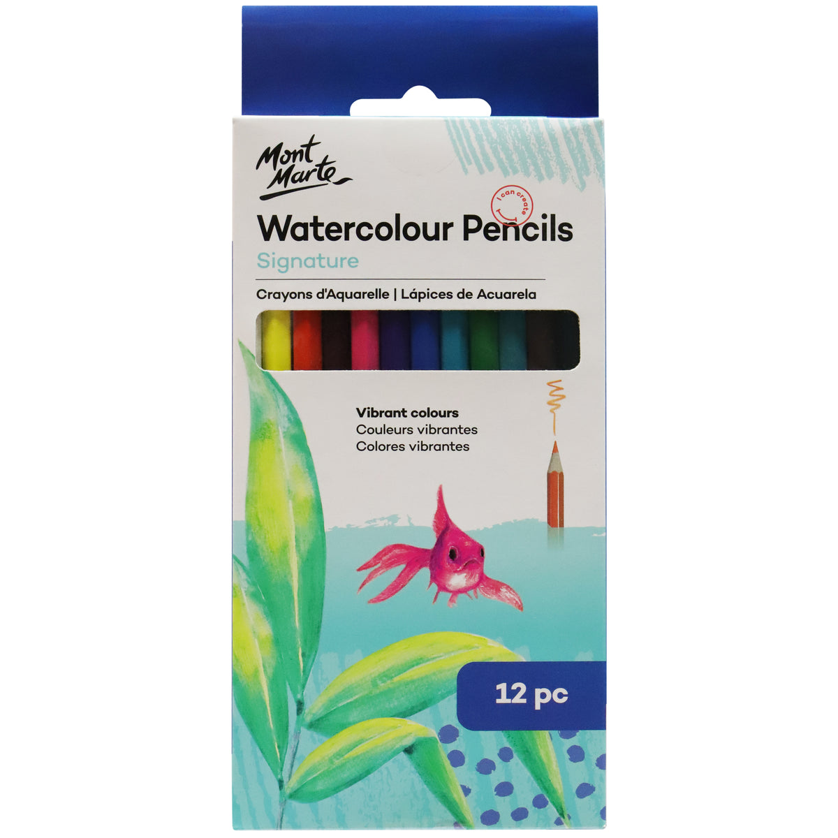12 Pack Watercolour Pencils - Assorted - Mont Marte