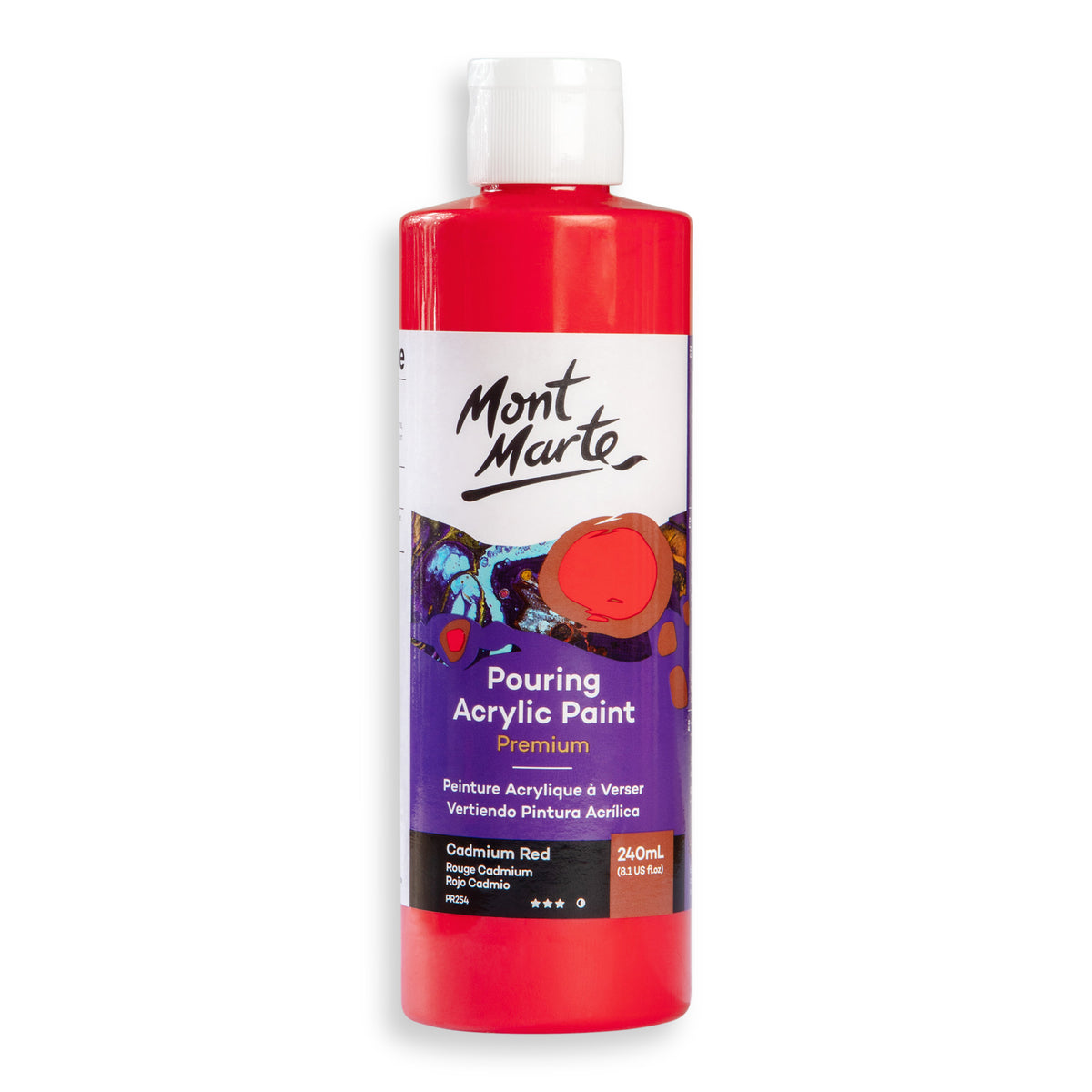 Pouring Acrylic Paint 240ml - Cadmium Red - Mont Marte