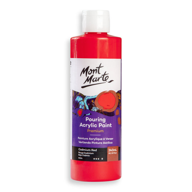 Pouring Acrylic Paint 240ml - Cadmium Red - Mont Marte