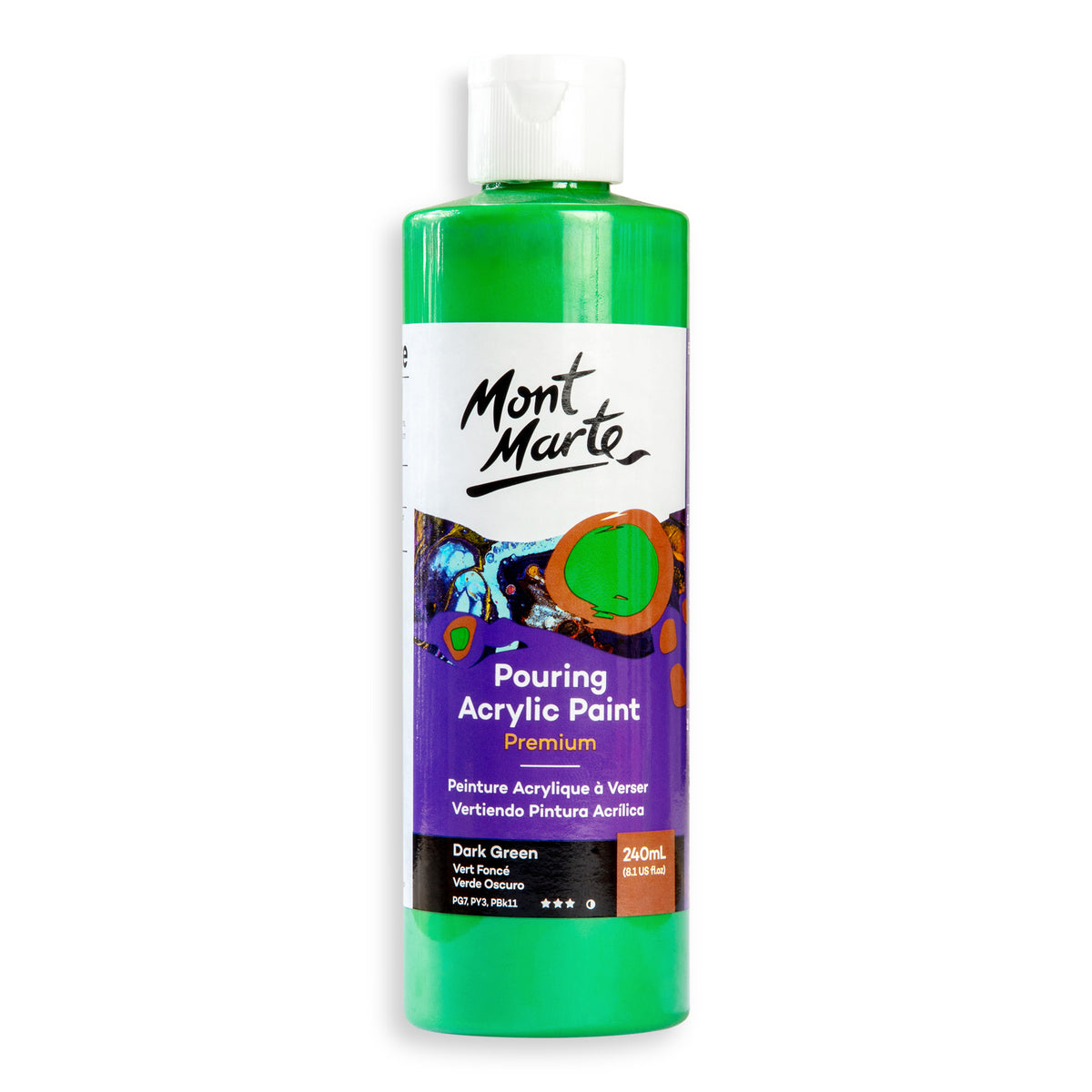 Pouring Acrylic Paint 240ml - Dark Green - Mont Marte