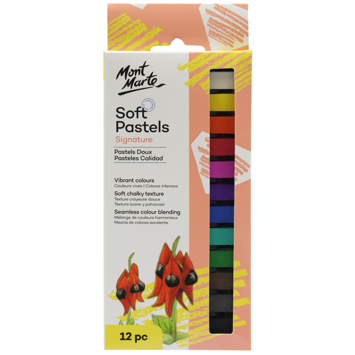 Mont Marte Soft Pastels - 12 Colour Set - Mont Marte