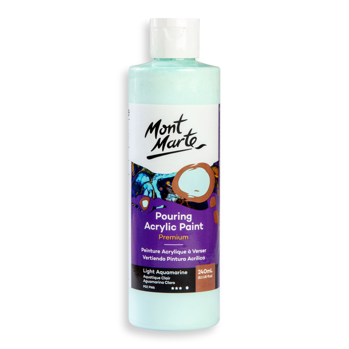 Pouring Acrylic Paint 240ml - Light Aquamarine - Mont Marte