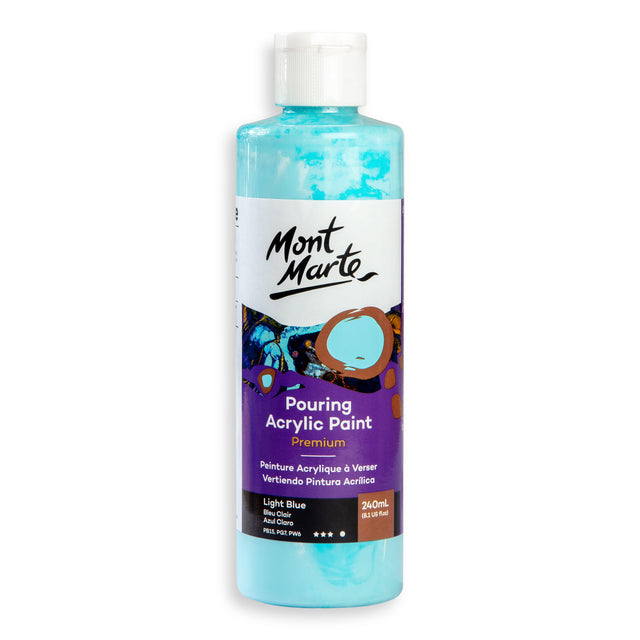 240ml Pouring Acrylic Paint - Light Blue - Mont Marte