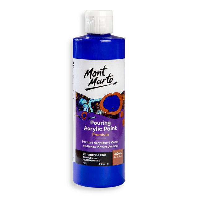 Pouring Acrylic Paint 240ml - Ultramarine Blue - Mont Marte
