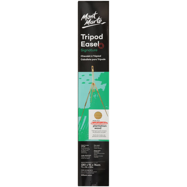 Tripod Easel with Telescopic Legs - Pine Wood - Mont Marte