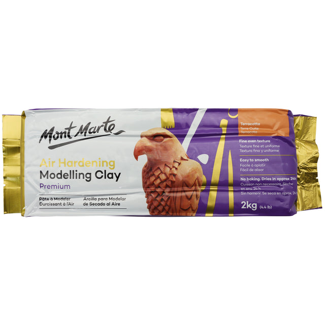 Air Hardening Modelling Clay 2kg - Terracotta - Mont Marte