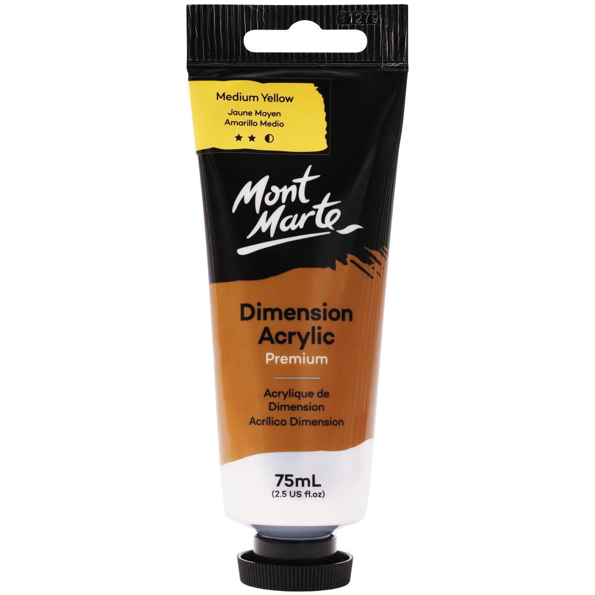 75ml Dimension Acrylic Premium Paint Tube - Medium Yellow - Mont Marte