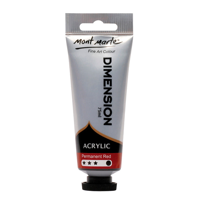 75ml Dimension Premium Heavy Body Acrylic Paint Tube - Permanent Red - Mont Marte