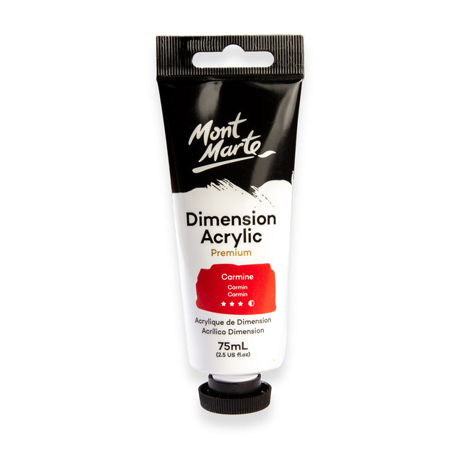75ml Dimension Acrylic Premium Paint Tube - Carmine - Mont Marte