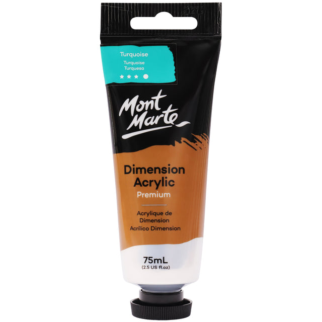 75ml Dimension Acrylic Premium Paint Tube - Turquoise - Mont Marte