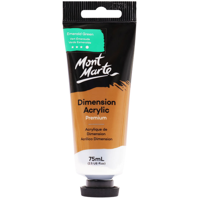 75ml Dimension Premium Acrylic Paint Tube - Emerald Green - Mont Marte