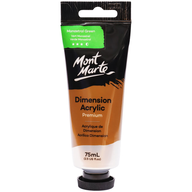 75ml Dimension Acrylic Premium Paint Tube - Monastral Green - Mont Marte