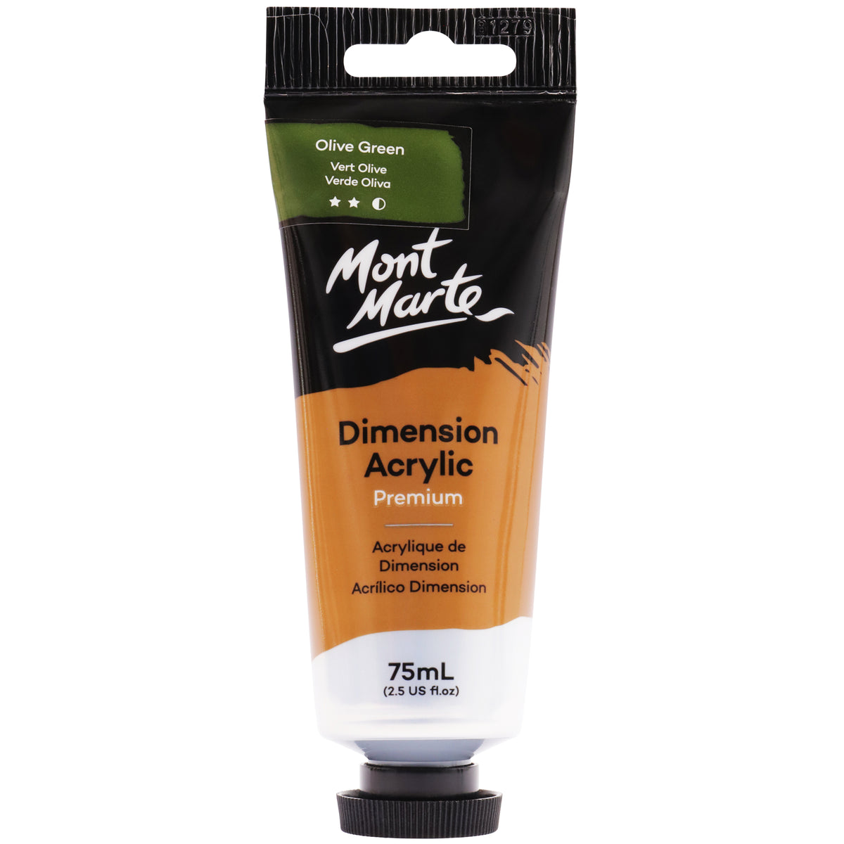 75ml Dimension Acrylic Premium Paint Tube - Olive Green - Mont Marte