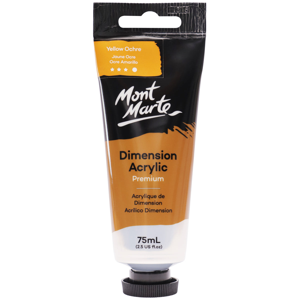 75ml Dimension Acrylic Premium Paint Tube - Yellow Ochre - Mont Marte