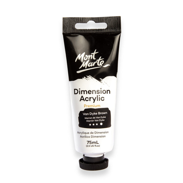 75ml Dimension Acrylic Premium Paint Tube - Van Dyke Brown - Mont Marte