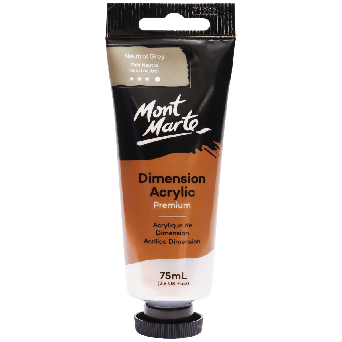 75ml Dimension Acrylic Premium Paint Tube - Neutral Grey - Mont Marte