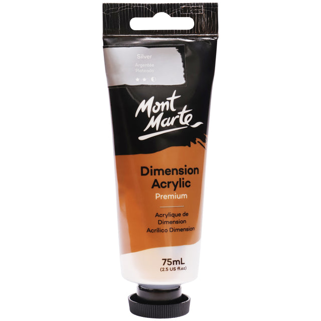 75ml Dimension Acrylic Premium Paint Tube - Silver - Mont Marte