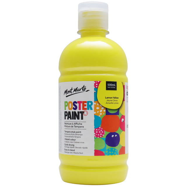 Kids Poster Paint Yellow 500ml - Mont Marte