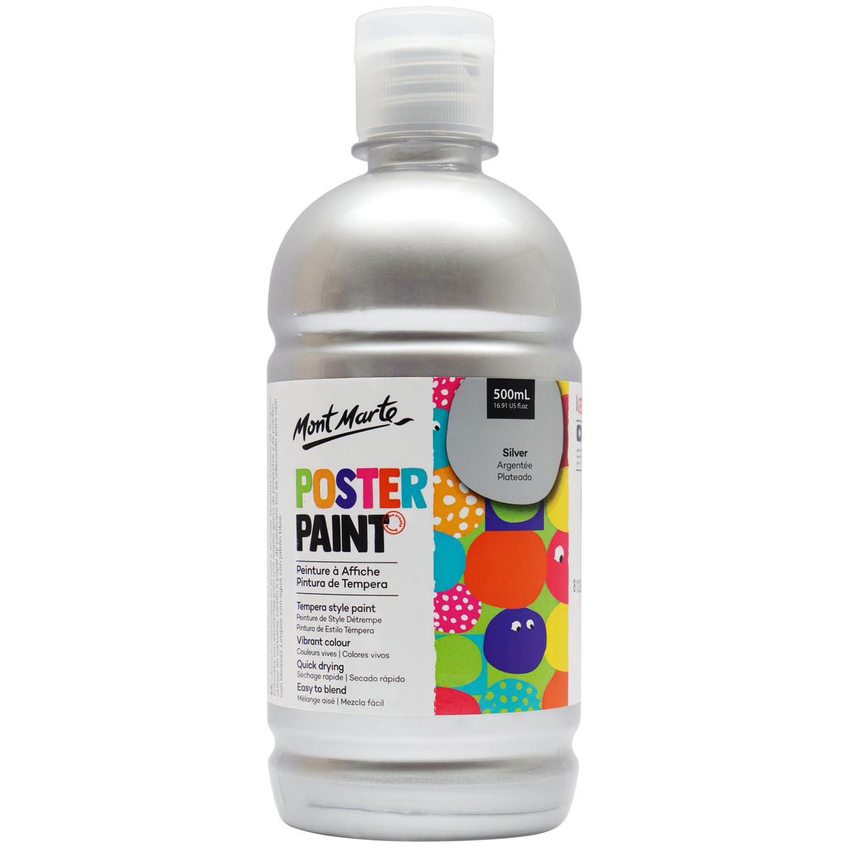 Kids Poster Paint Silver 500ml - Mont Marte