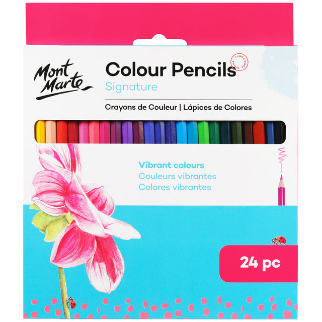 24 Pack Colour Pencils - Assorted - Mont Marte