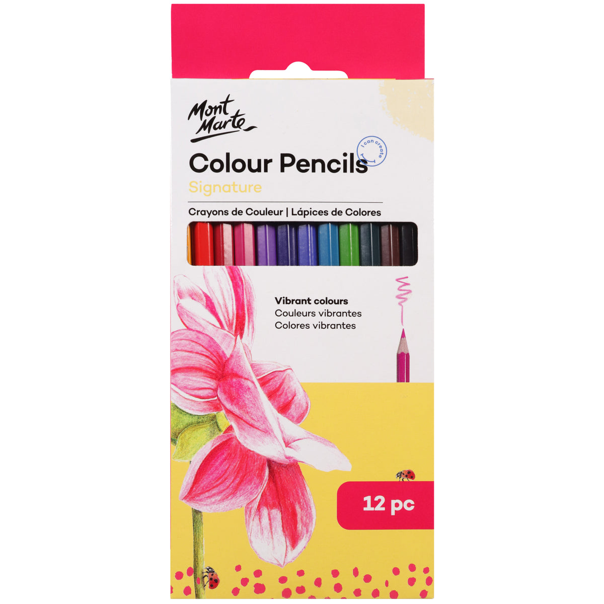12 Pack Colour Pencils - Assorted - Mont Marte
