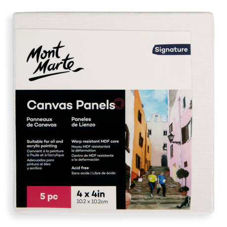 Canvas Panel 10 x 10cm - 5 Pack - Mont Marte