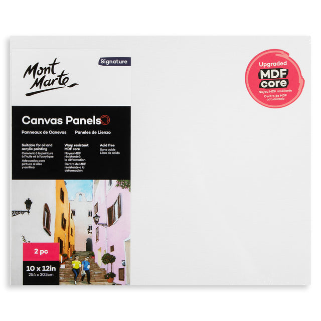 2 Pack Canvas Panels 25.4 x 30.5cm - Signature - Mont Marte