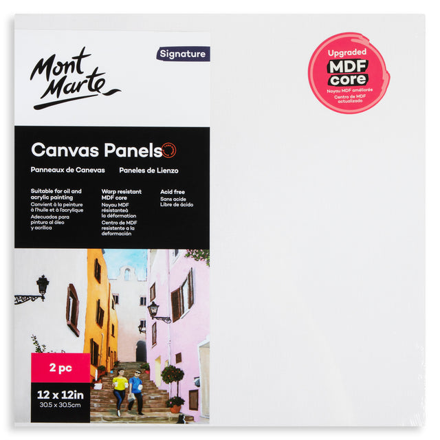 2 Pack Canvas Panel 30.5 x 30.5cm - Signature - Mont Marte