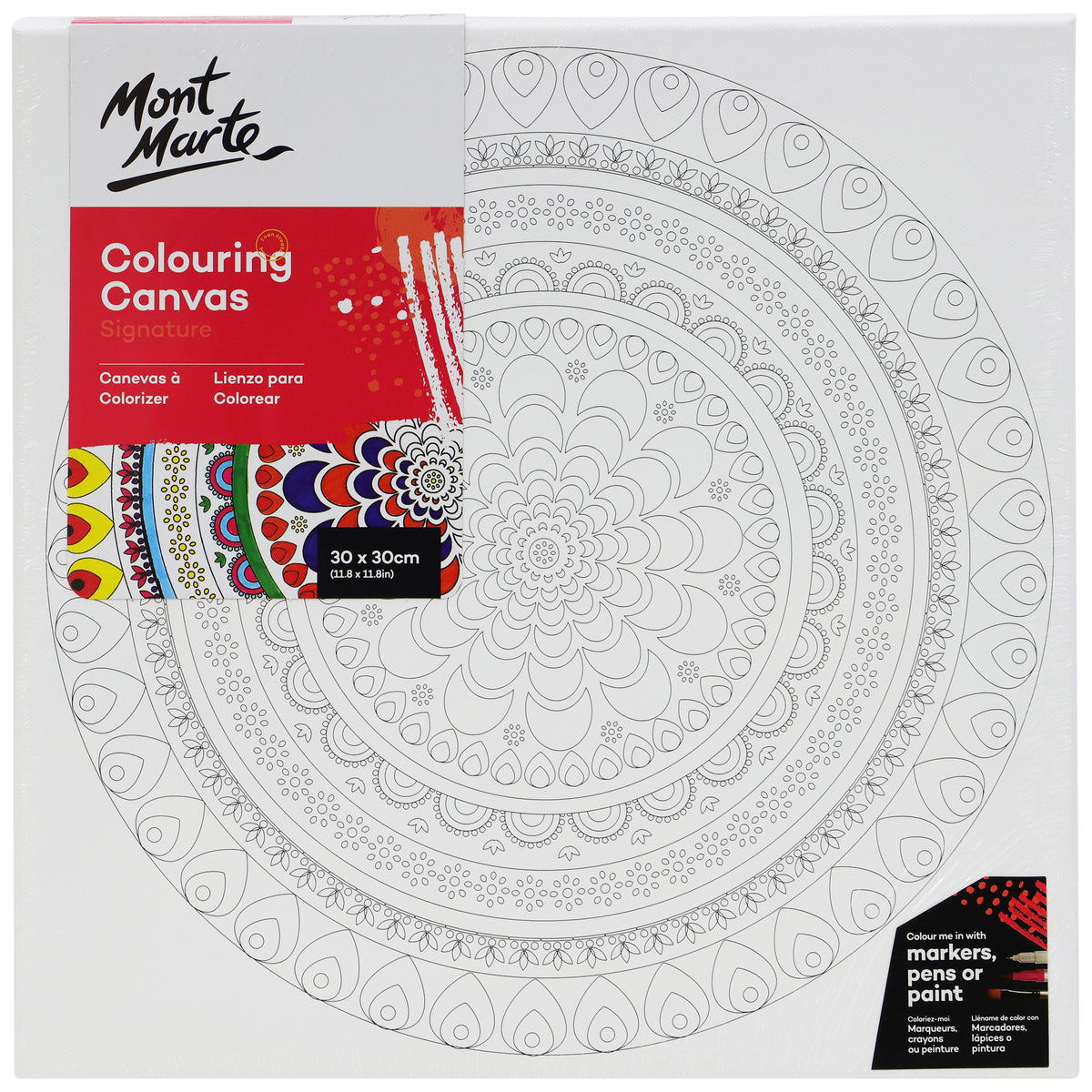 DIY Colouring Canvas 30 x 30cm - Mont Marte