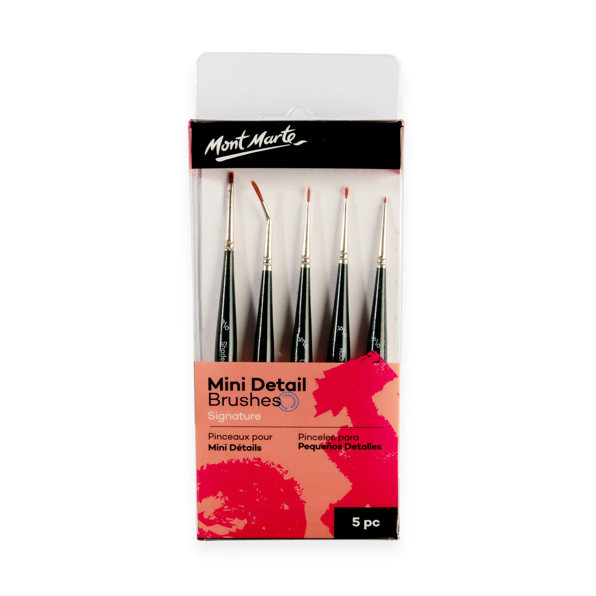 5 Piece Mini Detail Brush Set - Assorted - Mont Marte