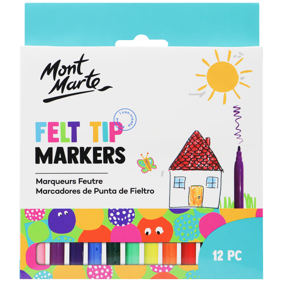 Felt Tip Markers - 12 Pack - Mont Marte