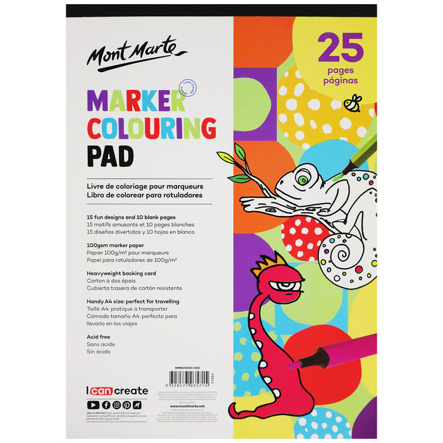Marker Colouring Pad A4 - 25 Pages - Mont Marte