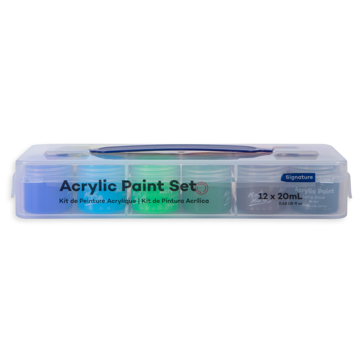 12 Pack Acrylic Paint Pot Set 20ml - Assorted - Mont Marte