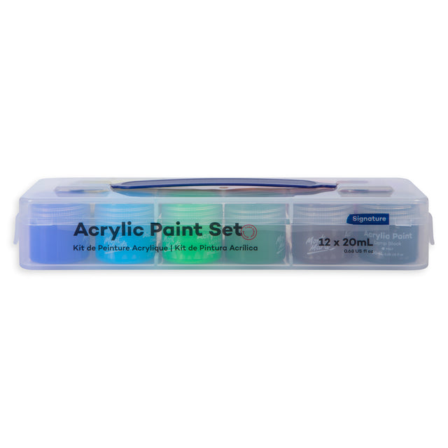 12 Pack Acrylic Paint Pot Set 20ml - Assorted - Mont Marte