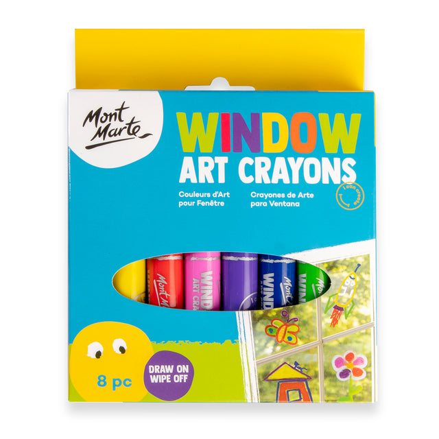 8 Pack Window Art Crayons - Assorted - Mont Marte