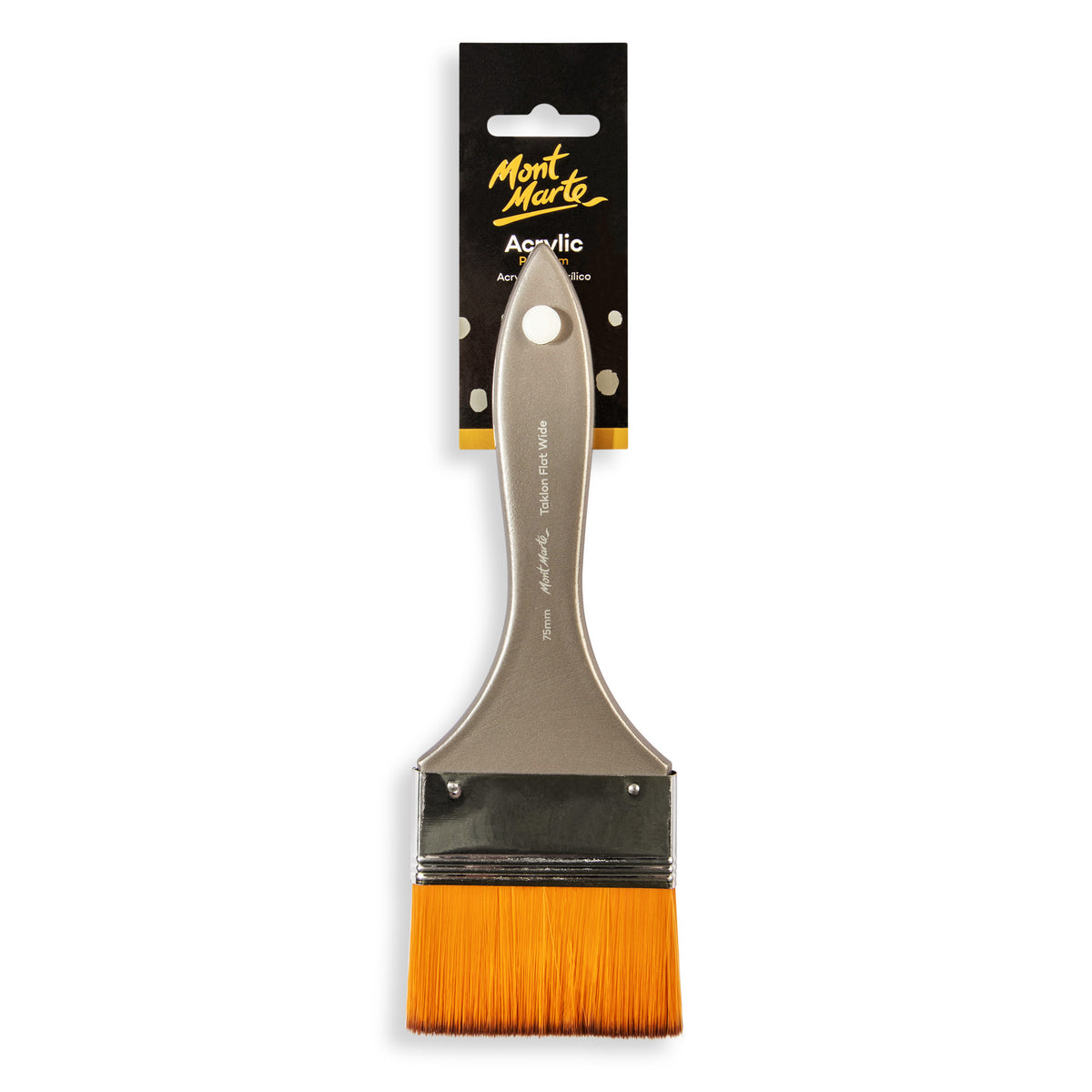 Artist Acrylic Flat Wide Taklon Brush - Premium - Mont Marte